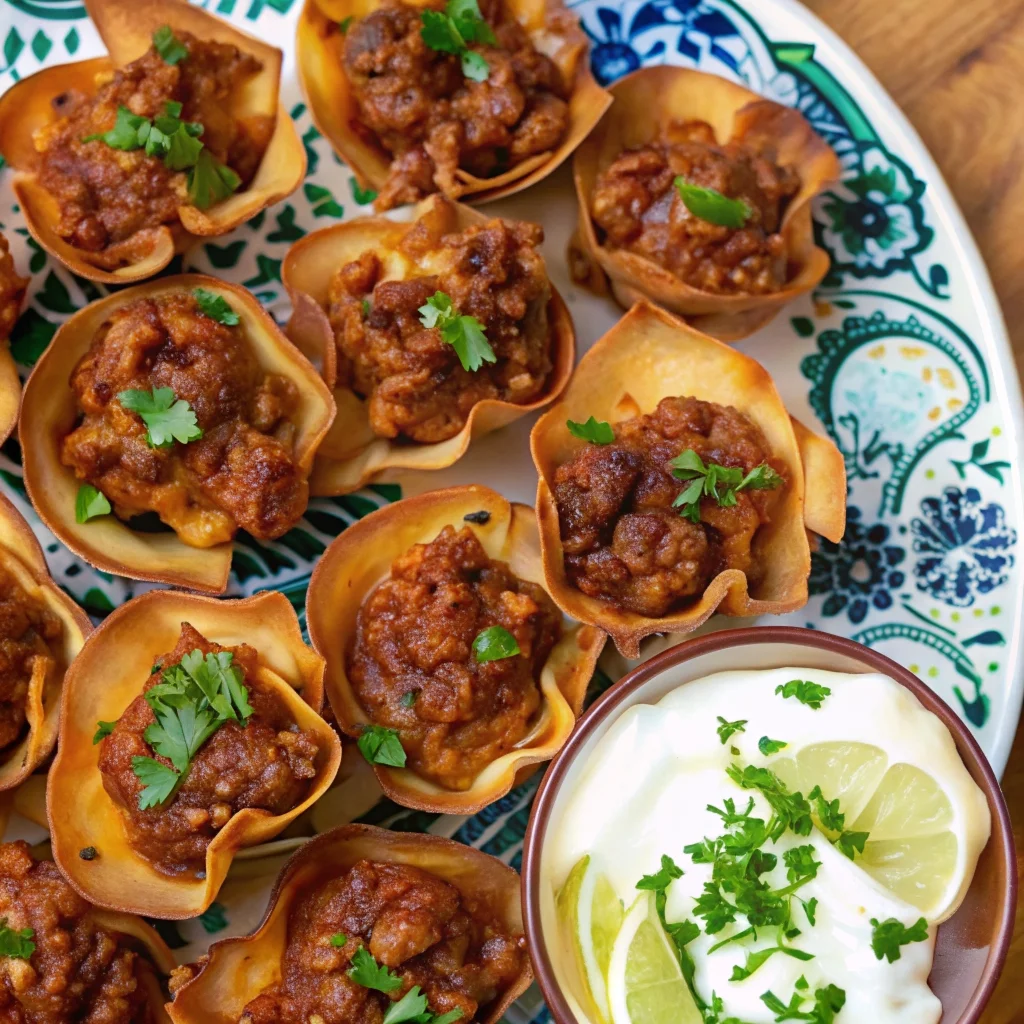 Golden brown Taco Ranch Bites on a white platter.