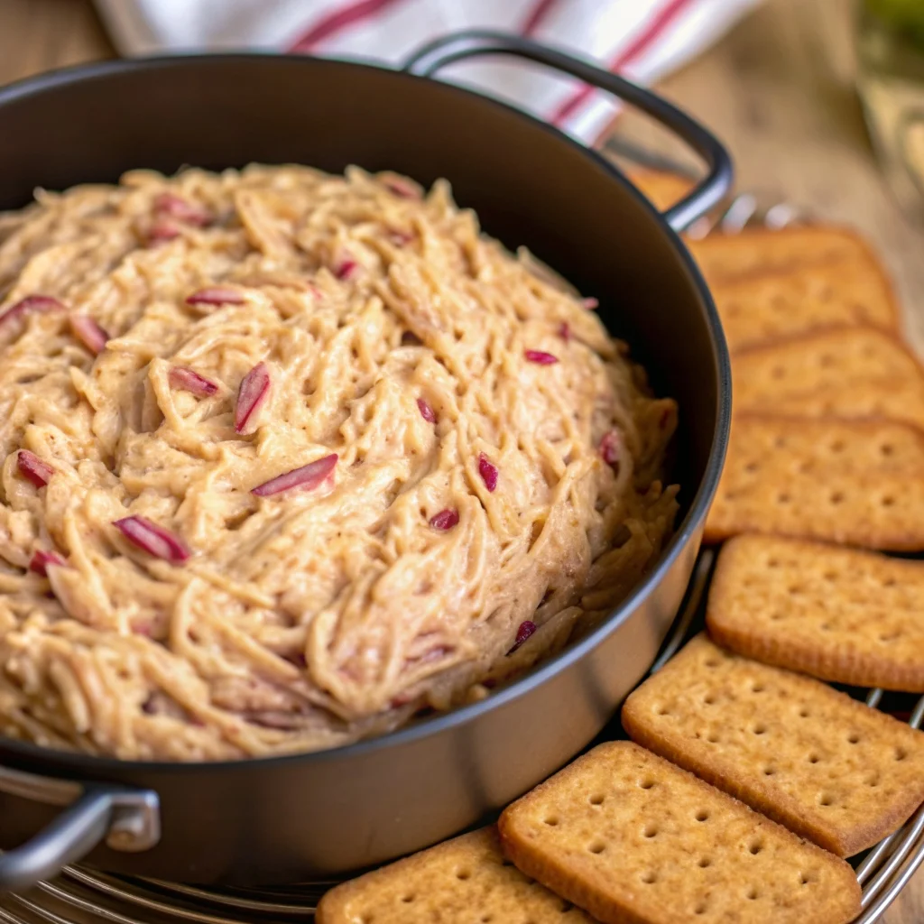 Creamy, cheesy Slow Cooker Reuben Dip – perfect party appetizer