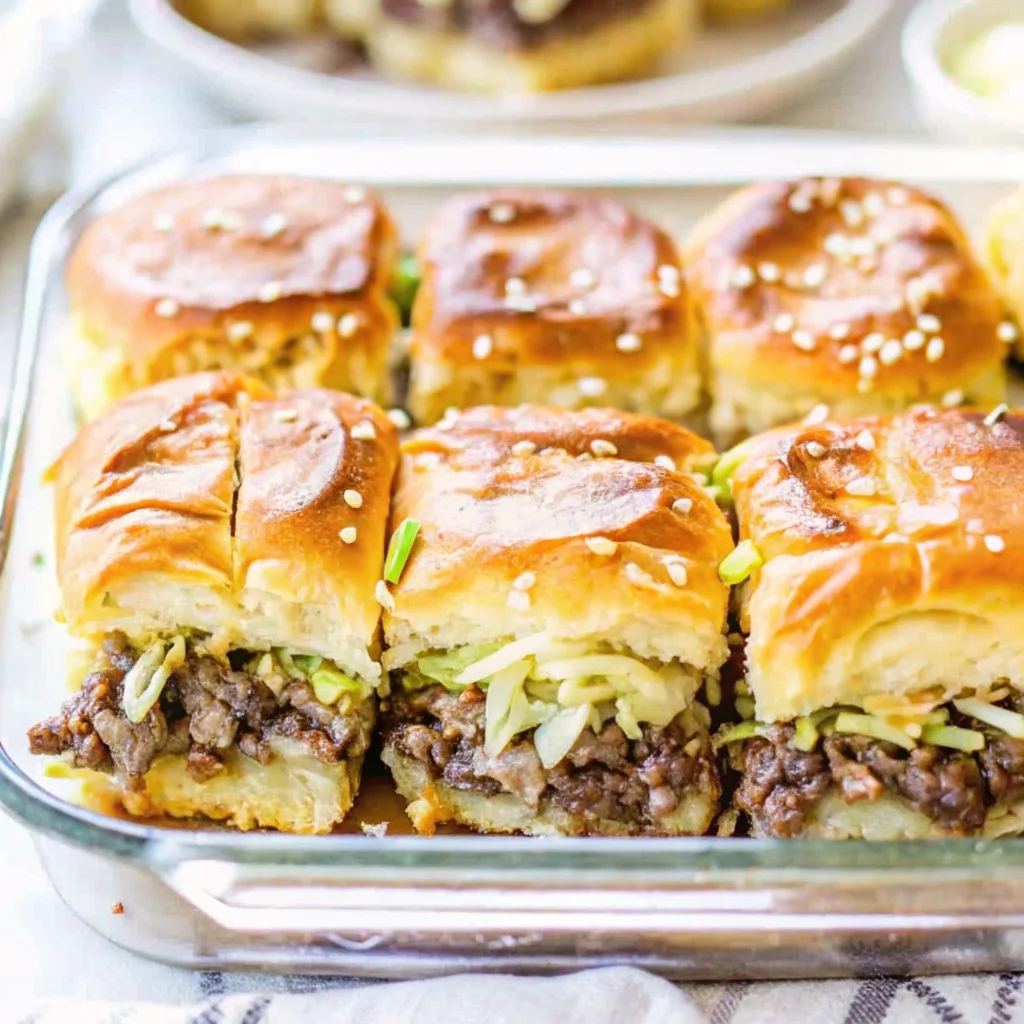 Easy Big Mac Sliders recipe with special sauce