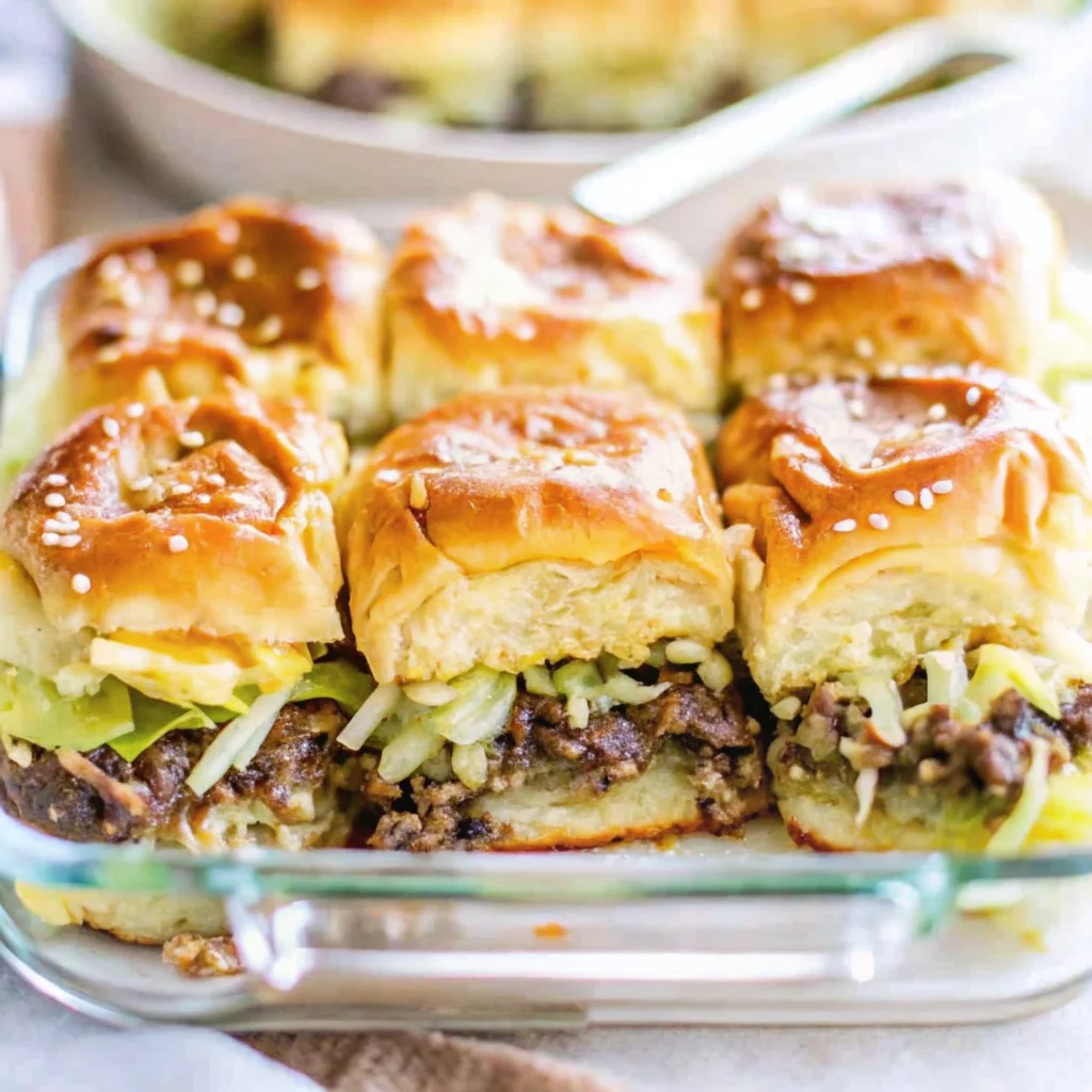 Easy Big Mac Sliders recipe with special sauce