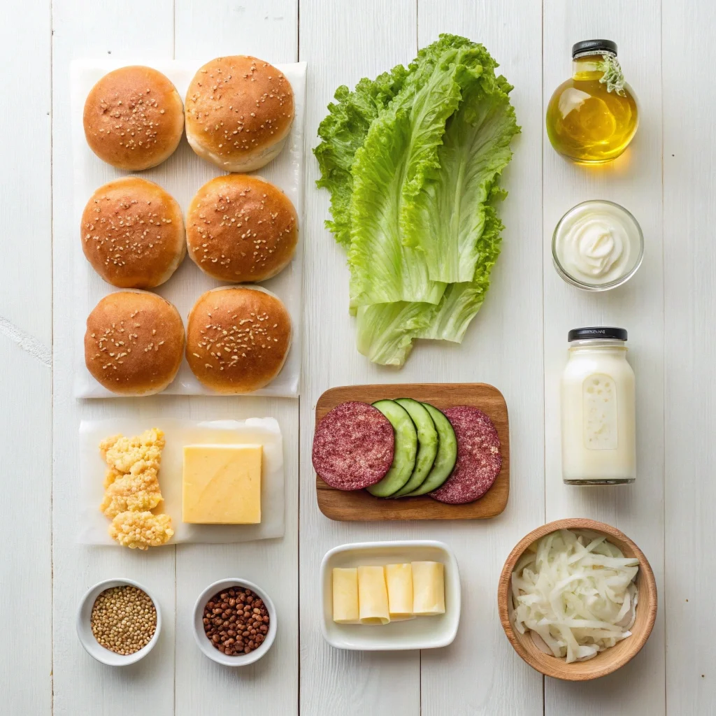 Simple ingredients for Big Mac Sliders