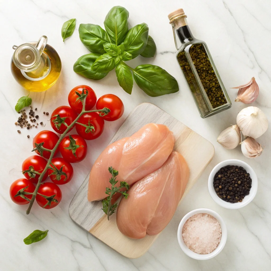 Fresh ingredients for easy Bruschetta Chicken