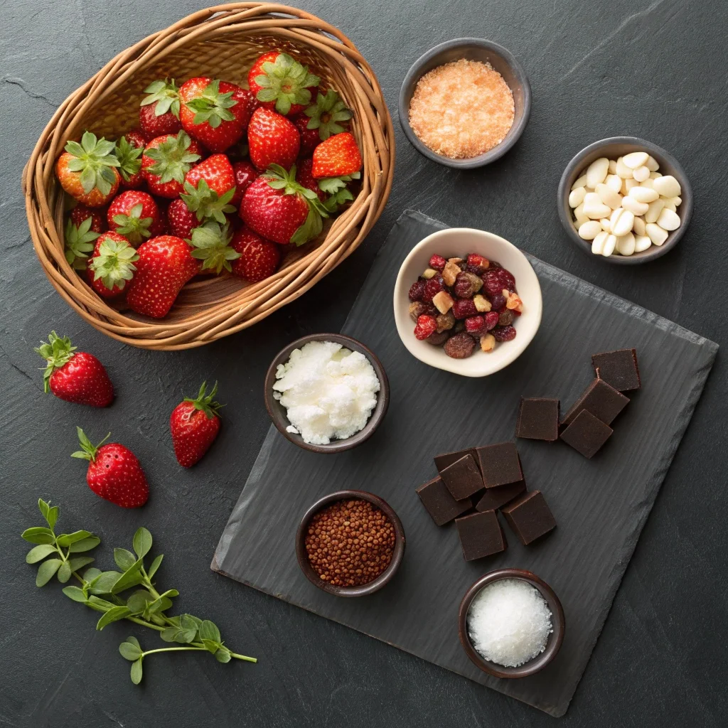 Simple ingredients for perfect Chocolate Covered Strawberries