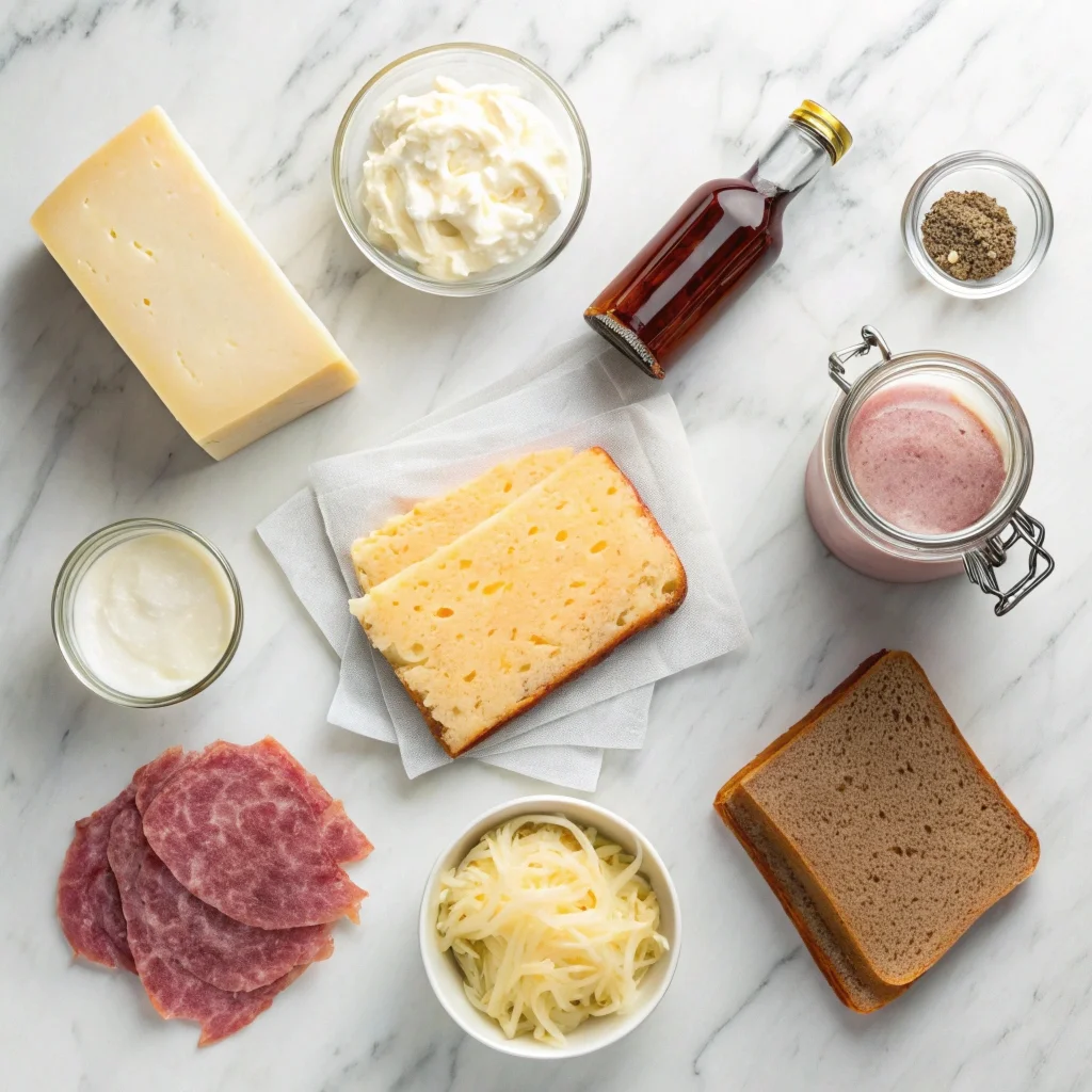 Simple ingredients for easy Crock Pot Reuben Dip