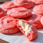 Easy, stunning Strawberry Cheesecake Cookies with a creamy surprise center