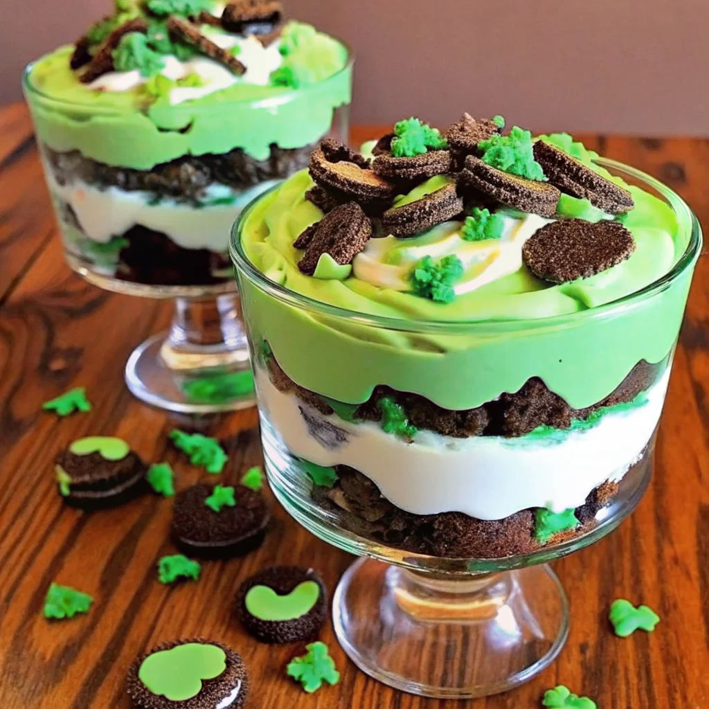 Festive, easy St. Patrick's Day Brownie Trifle – a show-stopping layered dessert
