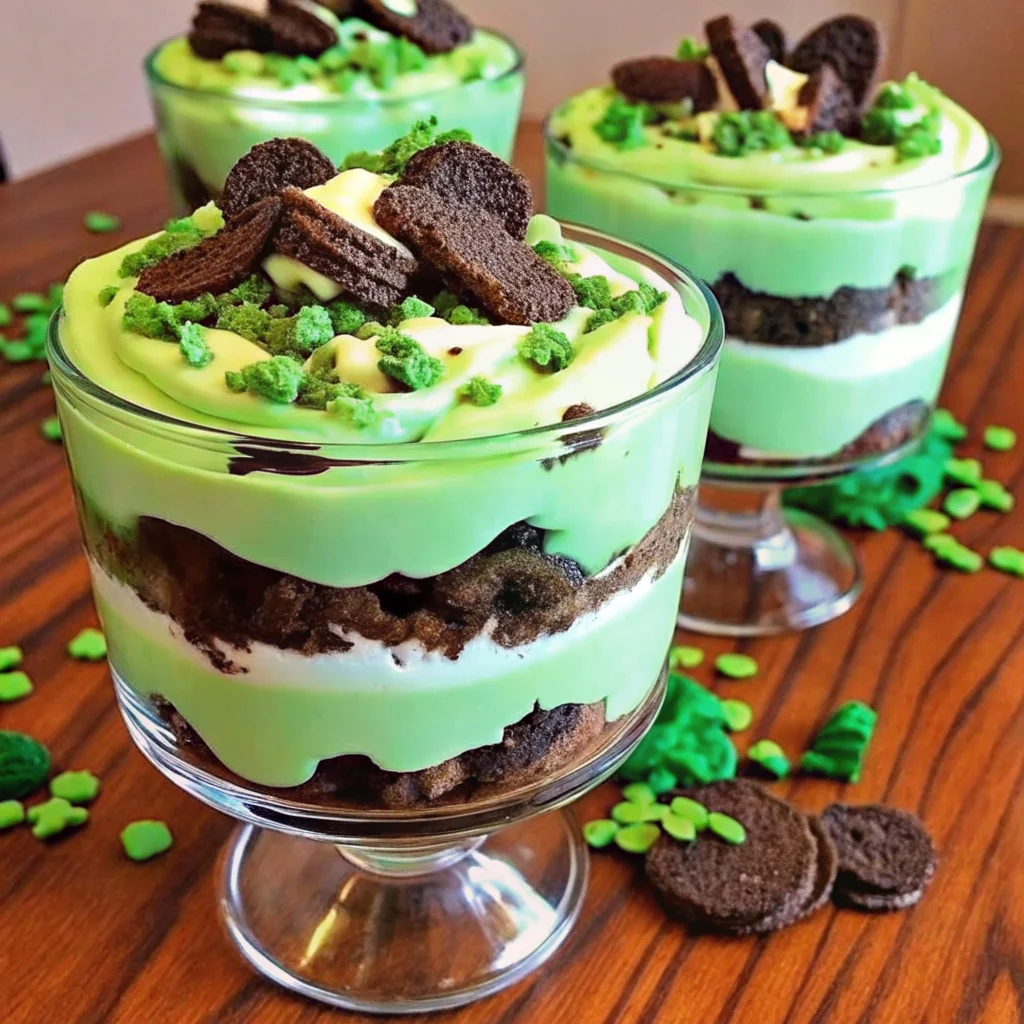 Festive, easy St. Patrick's Day Brownie Trifle – a show-stopping layered dessert