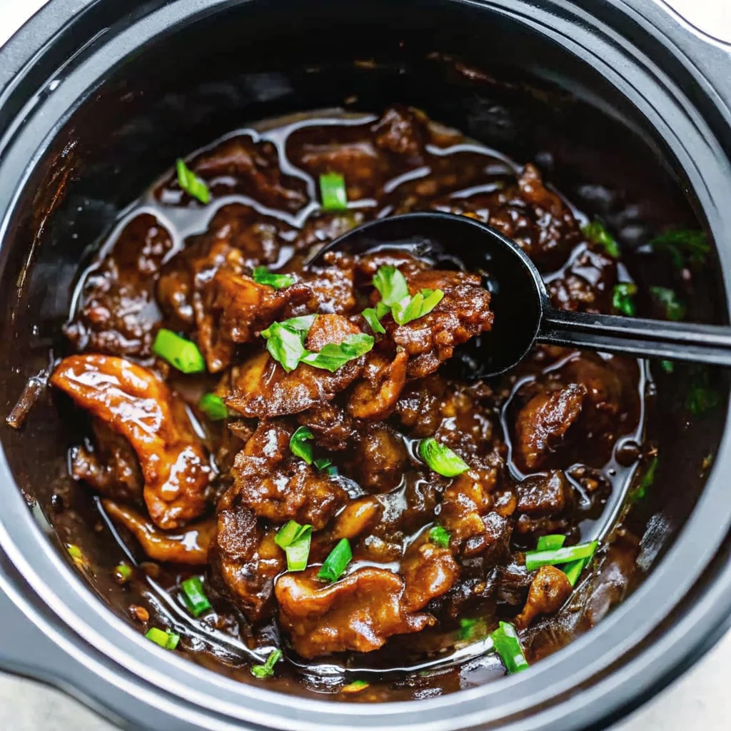 Easy Slow Cooker Mongolian Beef – tender, sweet, and savory homemade dinner