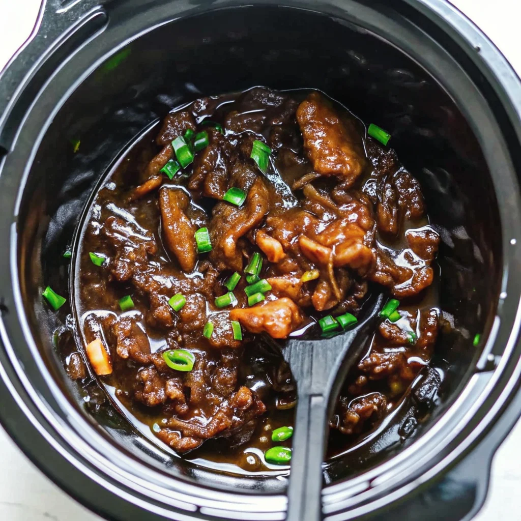 Easy Slow Cooker Mongolian Beef – tender, sweet, and savory homemade dinner