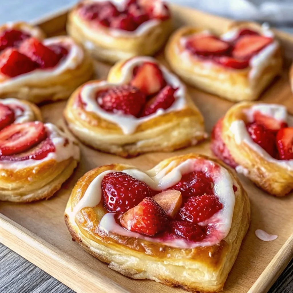 Easy Strawberry Cream Cheese Heart Danishes – a fancy homemade breakfast