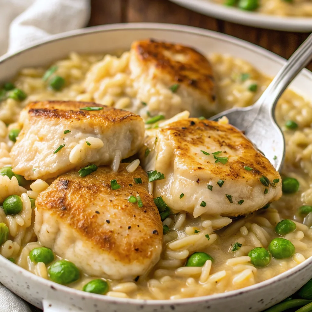 Easy Creamy Chicken and Rice Skillet recipe