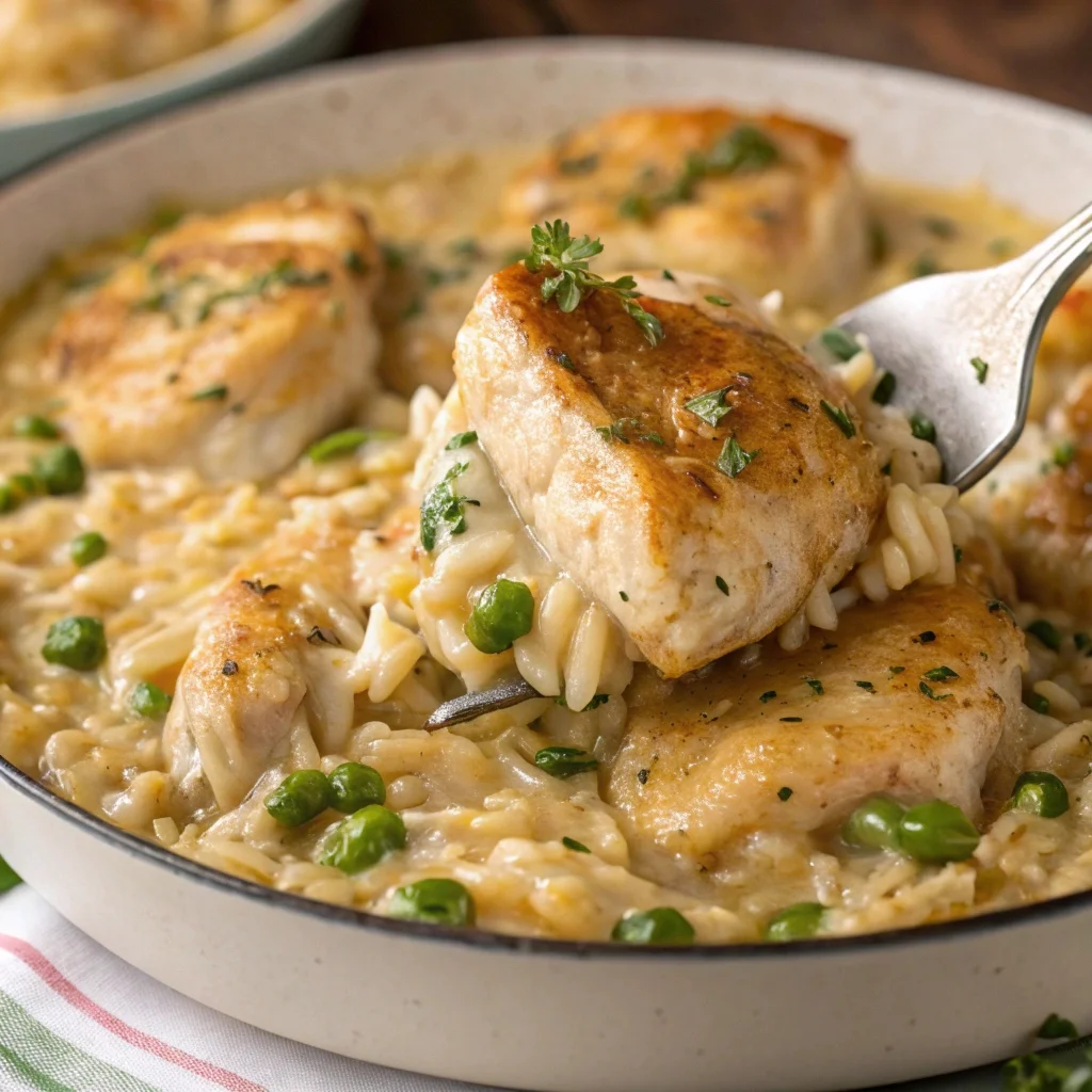 Easy Creamy Chicken and Rice Skillet recipe