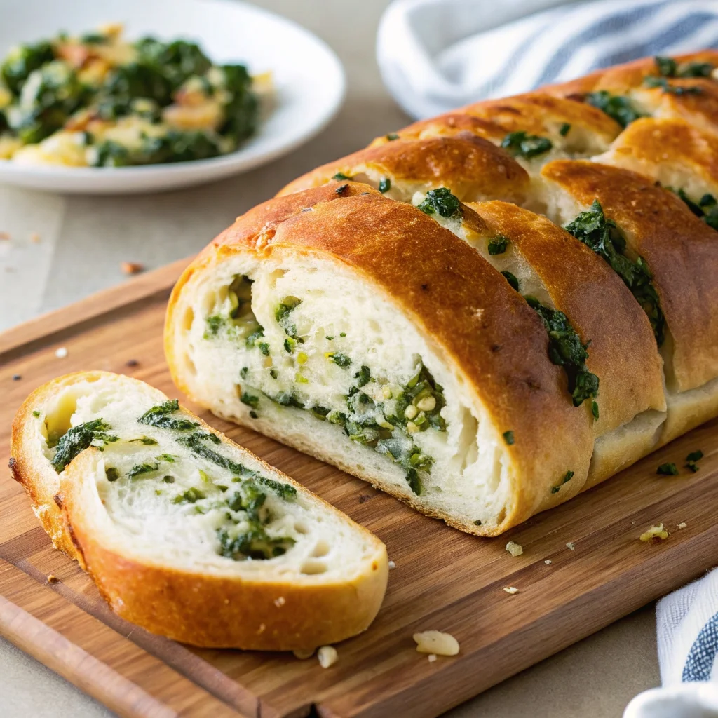 Easy Baked Spinach & Cheese Stuffed Bread recipe