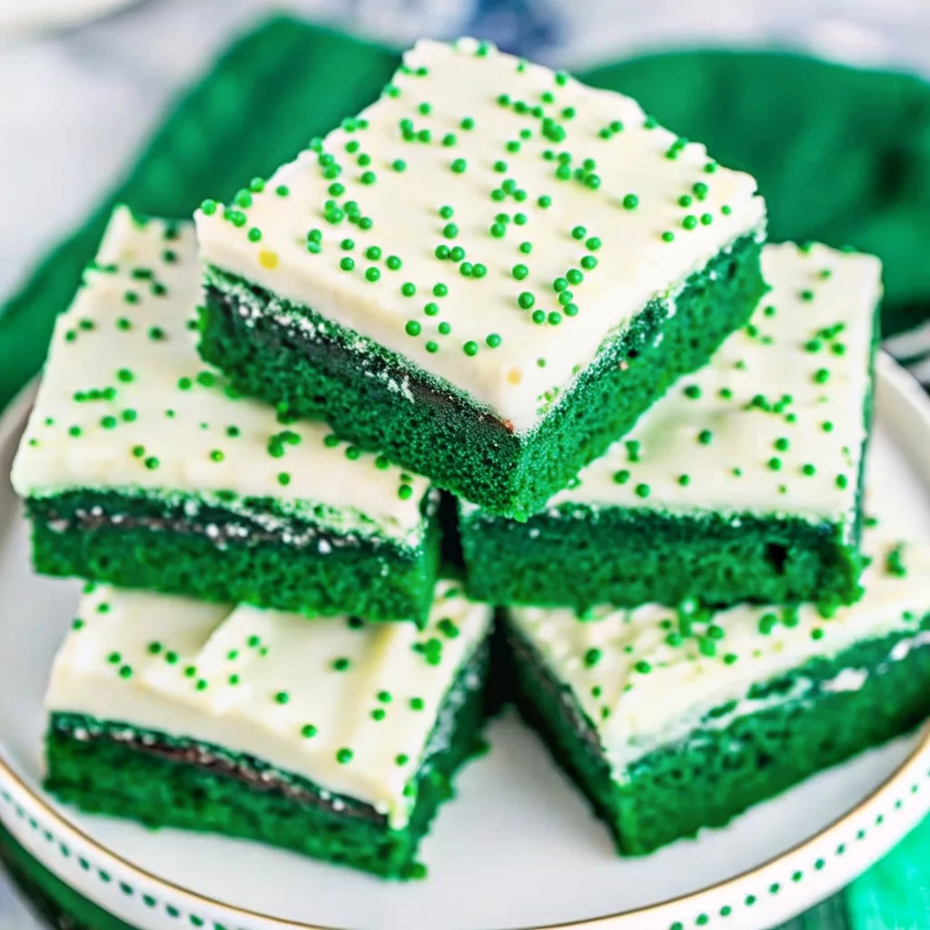 Festive Green Velvet Brownies with Cream Cheese Frosting