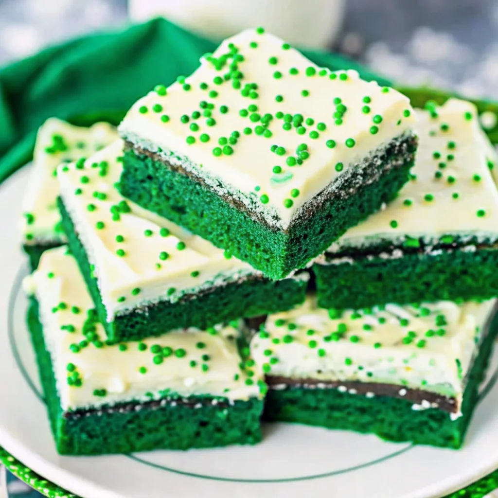 Festive Green Velvet Brownies with Cream Cheese Frosting