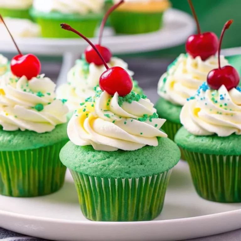 Easy homemade shamrock shake cupcakes – minty, fluffy, with creamy frosting
