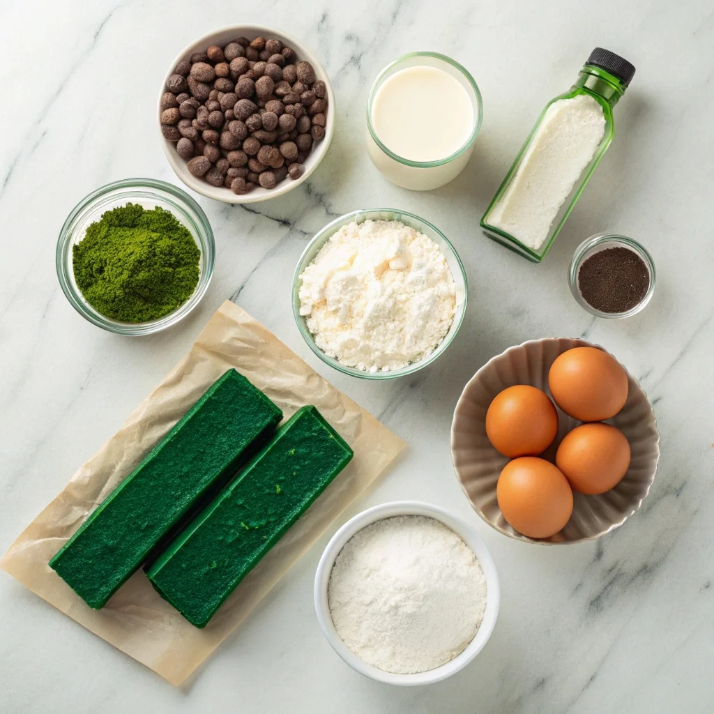 Simple ingredients for Green Velvet Brownies