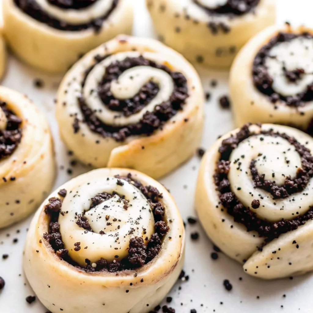 Easy cookies and cream cinnamon rolls – soft, fluffy, with crushed Oreo filling and vanilla icing