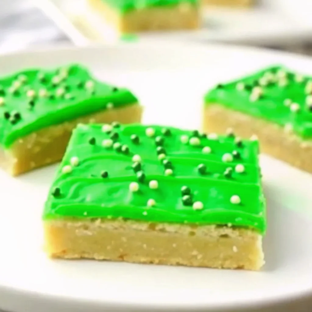Ingredients for easy St. Patrick's Day sugar cookie bars