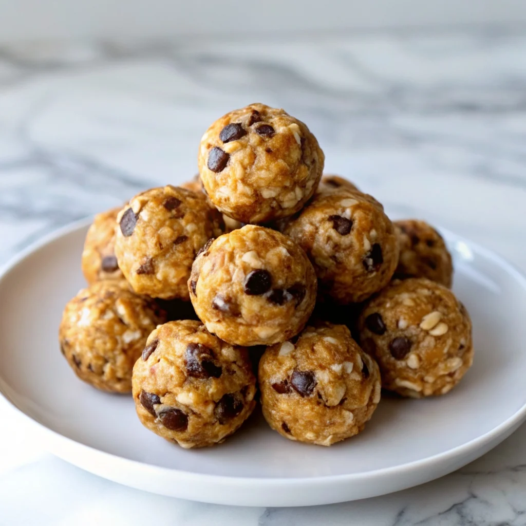 Easy no-bake peanut butter energy bites – healthy snack with oats, honey, and chocolate chips