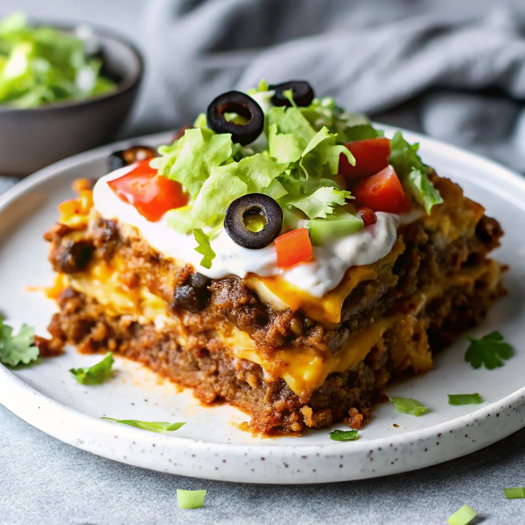 Easy cheesy low carb taco casserole – keto-friendly, loaded with seasoned beef, cheese, and veggies