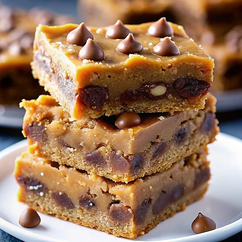 Easy better than anything bars – gooey cookie bars with chocolate chips and caramel swirl