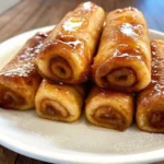 Easy cinnamon roll french toast roll-ups – golden fried bread rolls with cinnamon sugar filling