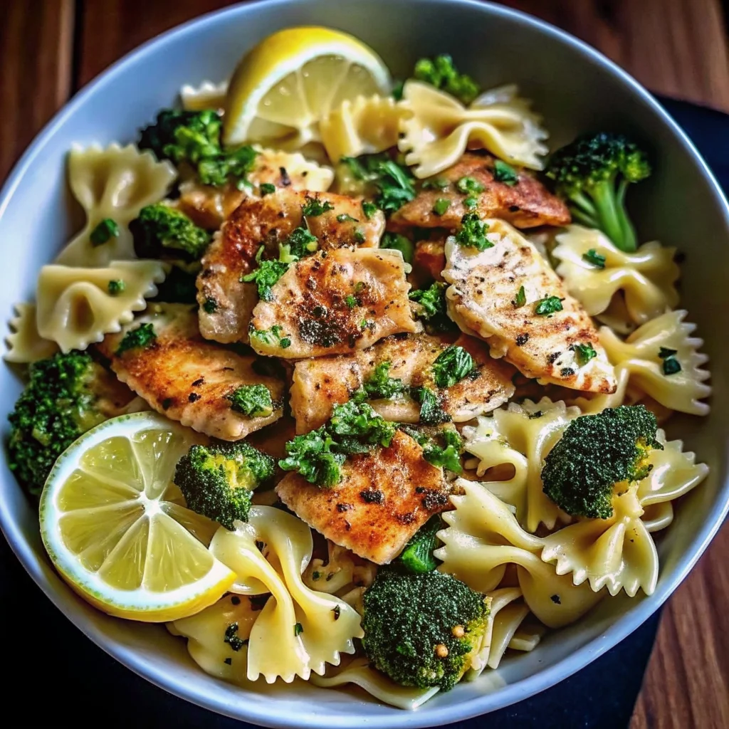 Easy cowboy butter lemon bowtie chicken with broccoli – creamy, buttery pasta with chicken and broccoli