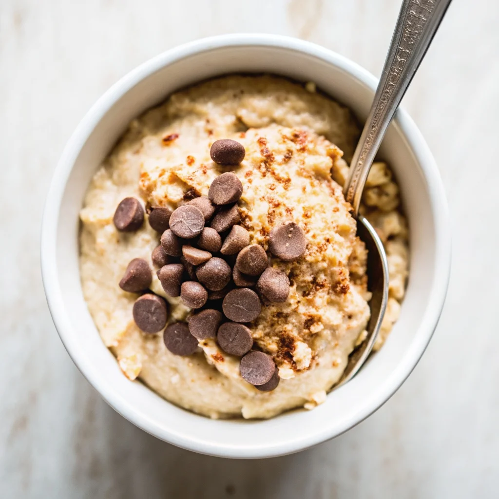 Easy cookie dough overnight oats – healthy, no-cook breakfast with chocolate chips and almond butter