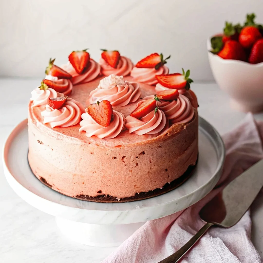 Easy chocolate covered strawberry cake – moist chocolate layers with strawberry buttercream and chocolate ganache