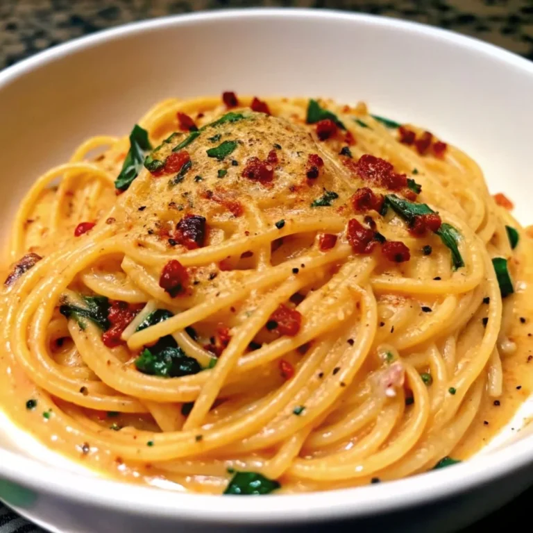 Easy spaghetti and spinach with sun-dried tomato cream sauce – creamy pasta with spinach and sun-dried tomatoes