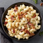 Easy bacon cheddar ranch pasta salad – creamy, cheesy, loaded with bacon, perfect for BBQs