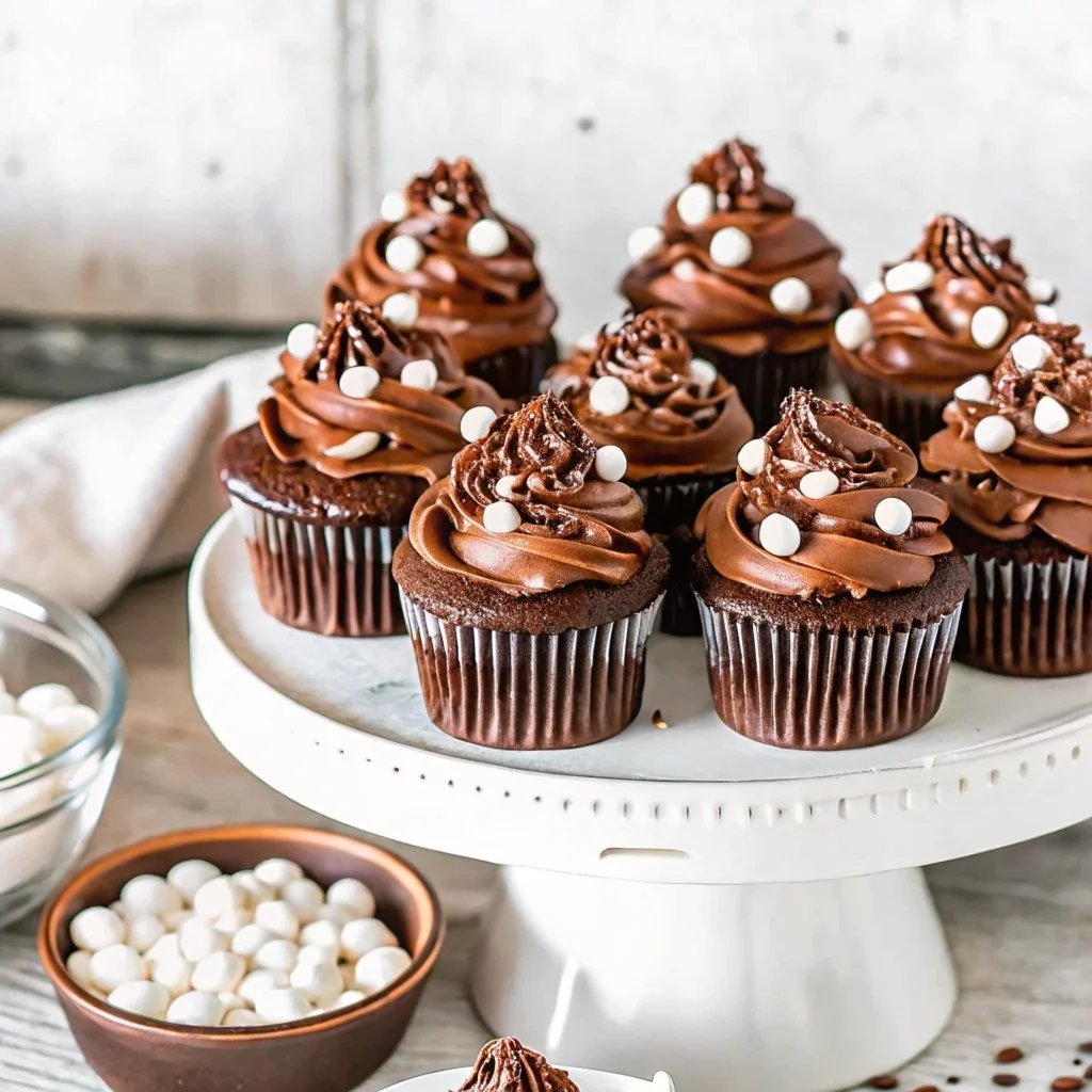 Easy mississippi mud cupcakes – chocolate cupcakes filled with marshmallow fluff, fudgy frosting, and ganache