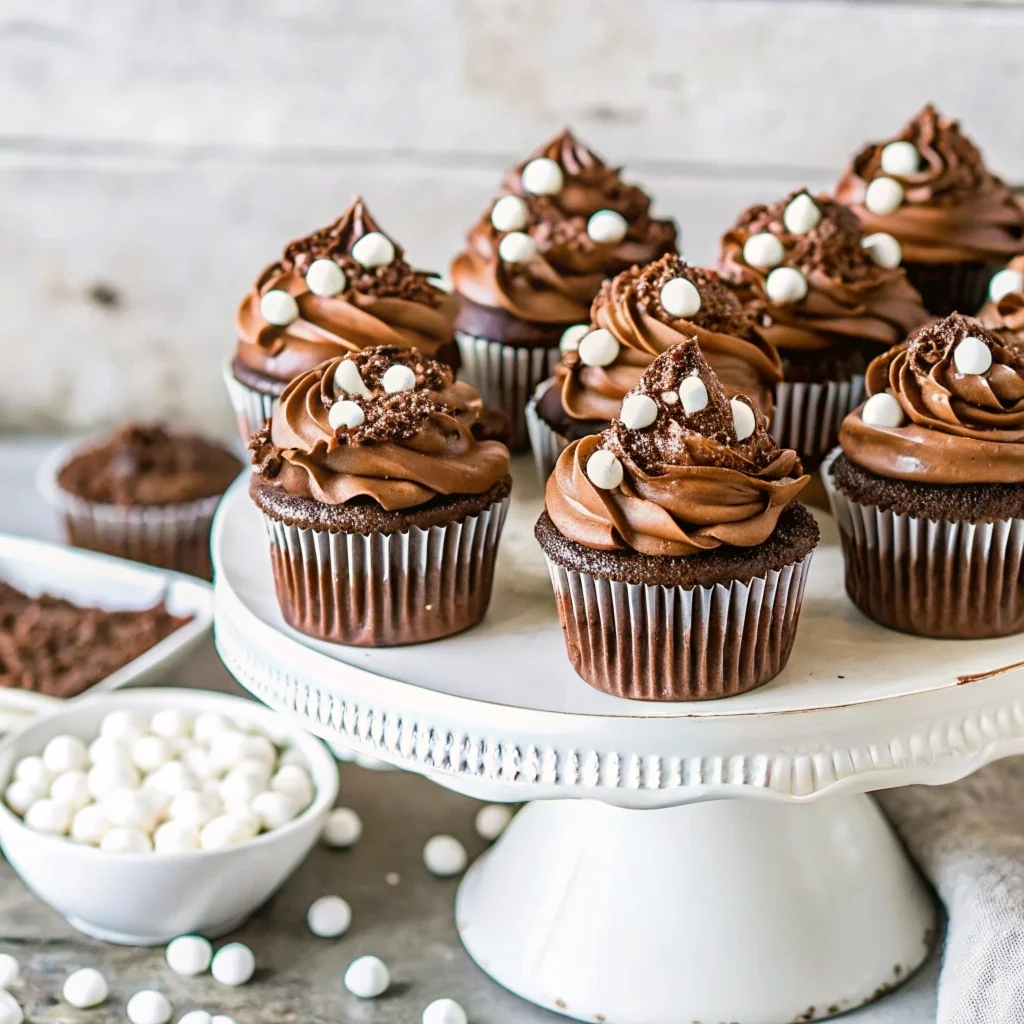 Easy mississippi mud cupcakes – chocolate cupcakes filled with marshmallow fluff, fudgy frosting, and ganache