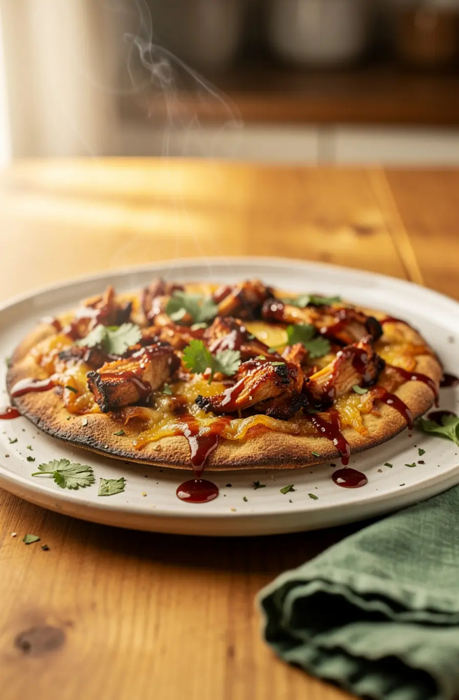 BBQ Chicken Flatbread Recipe – finished dish
