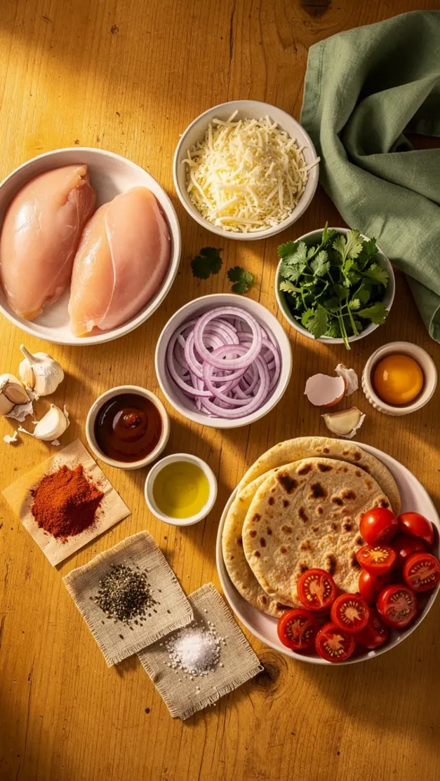 Ingredients for BBQ Chicken Flatbread Recipe
