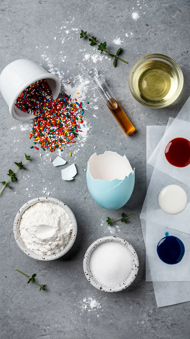 Ingredients for 4th Of July Funfetti Poke Cake Recipe (Red White & Blue)