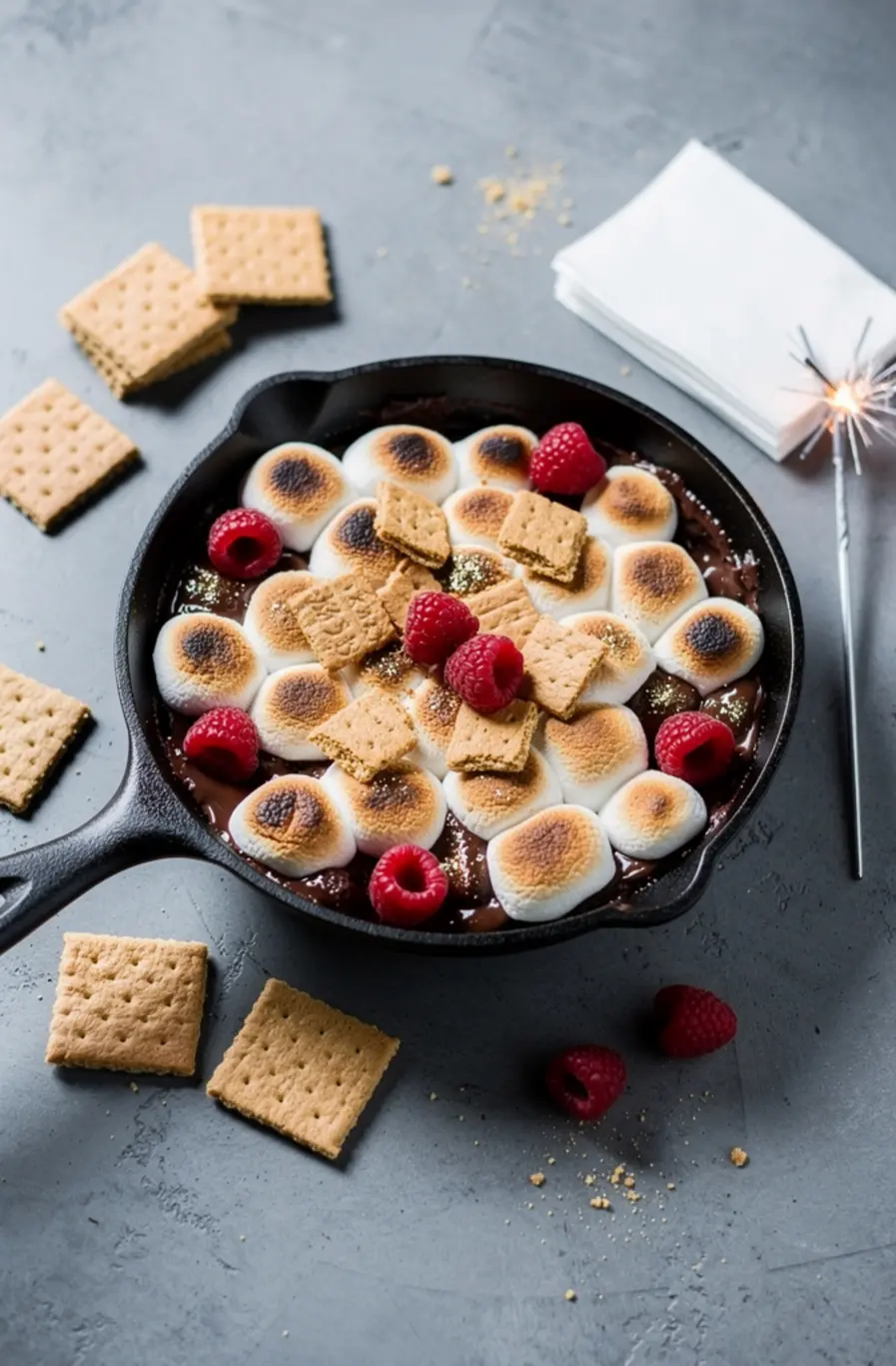 4th Of July Sparkler S'mores Dip Recipe – finished dish