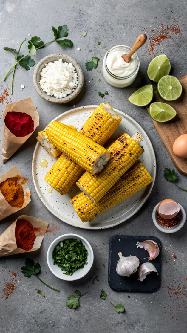 Ingredients for 4th of July Elote-Style Corn Ribs Recipe (Oven or Air Fryer)