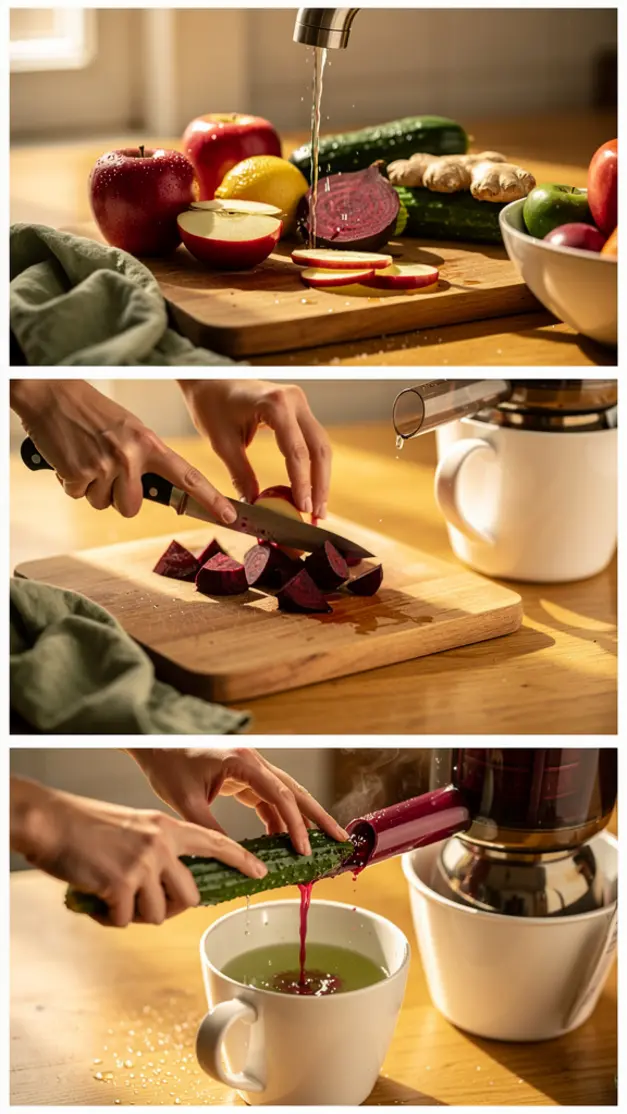Step-by-step process for Apple Beetroot Juice Recipe