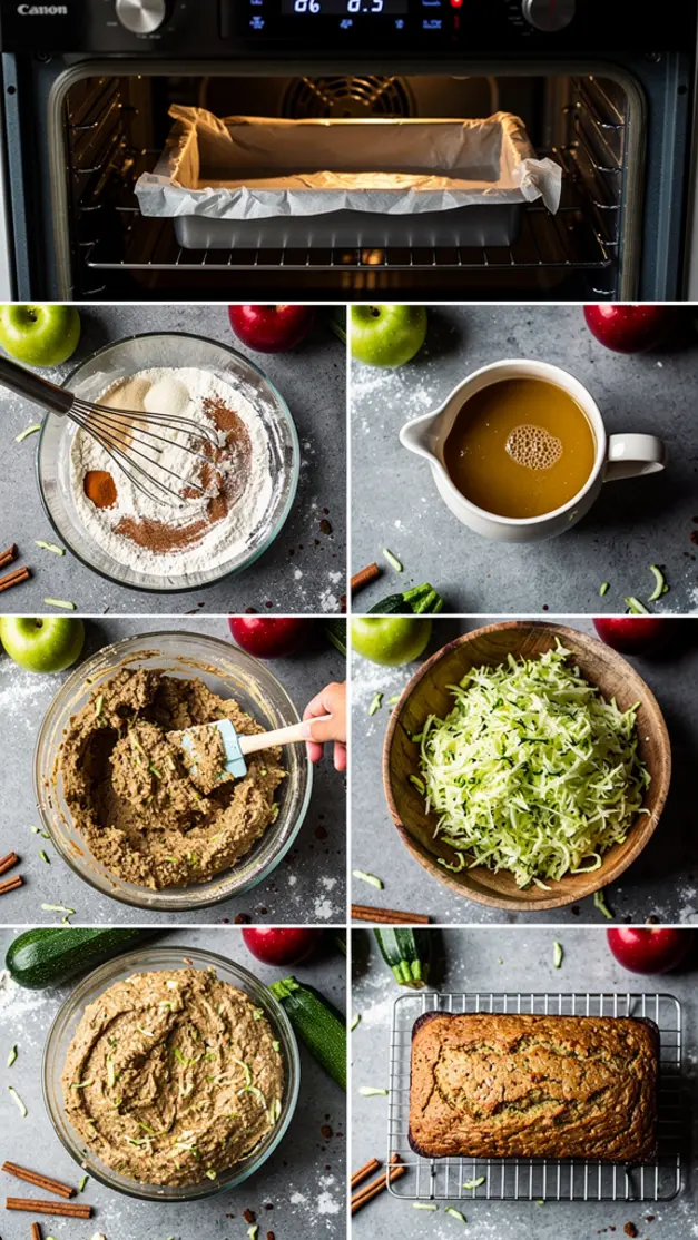 Step-by-step process for Apple Zucchini Bread Recipe