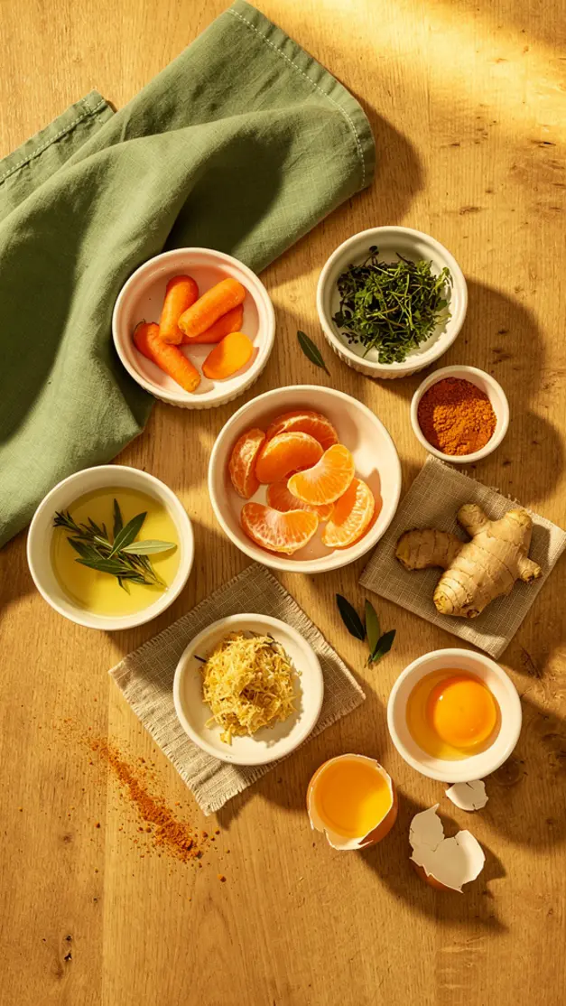 Ingredients for Carrot Orange Glow Juice Recipe