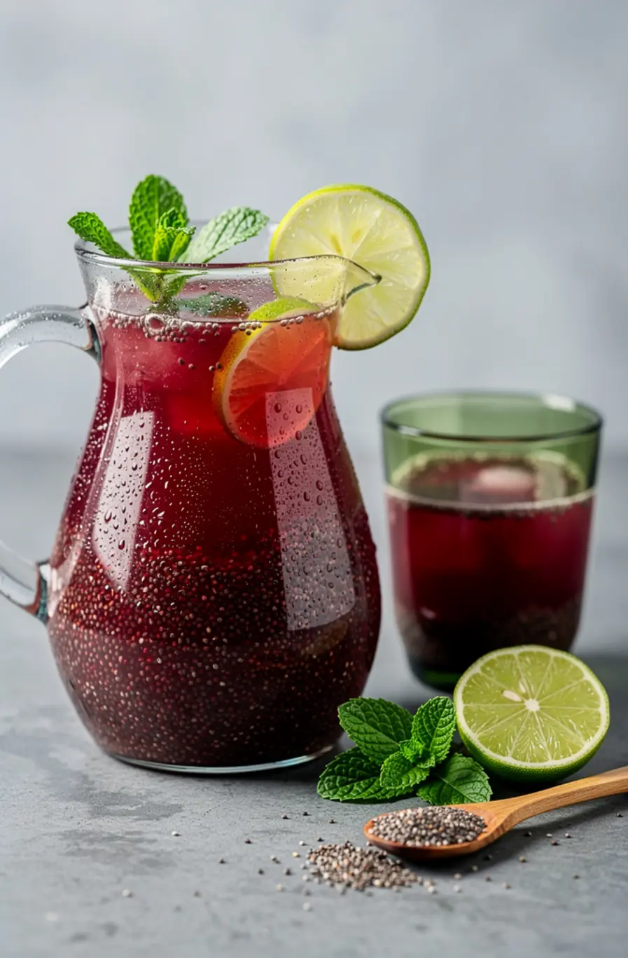Chia Fresca (Mexican Agua de Chia) with Lime & Mint Recipe – finished dish