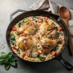 Creamy Tuscan Chicken Orzo Recipe (One Pan, 30 Minutes), easy Creamy Tuscan Chicken Orzo Recipe, homemade Creamy Tuscan Chicken Orzo, best Creamy Tuscan Chicken Orzo recipe, how to make Creamy Tuscan Chicken Orzo
