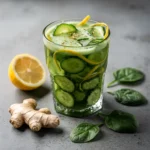 Flat Belly Green Detox Juice Recipe (Cucumber, Lemon, Ginger & Spinach), easy Flat Belly Green Detox Juice Recipe, homemade Flat Belly Green Detox Juice, best Flat Belly Green Detox Juice recipe, how to make Flat Belly Green Detox Juice
