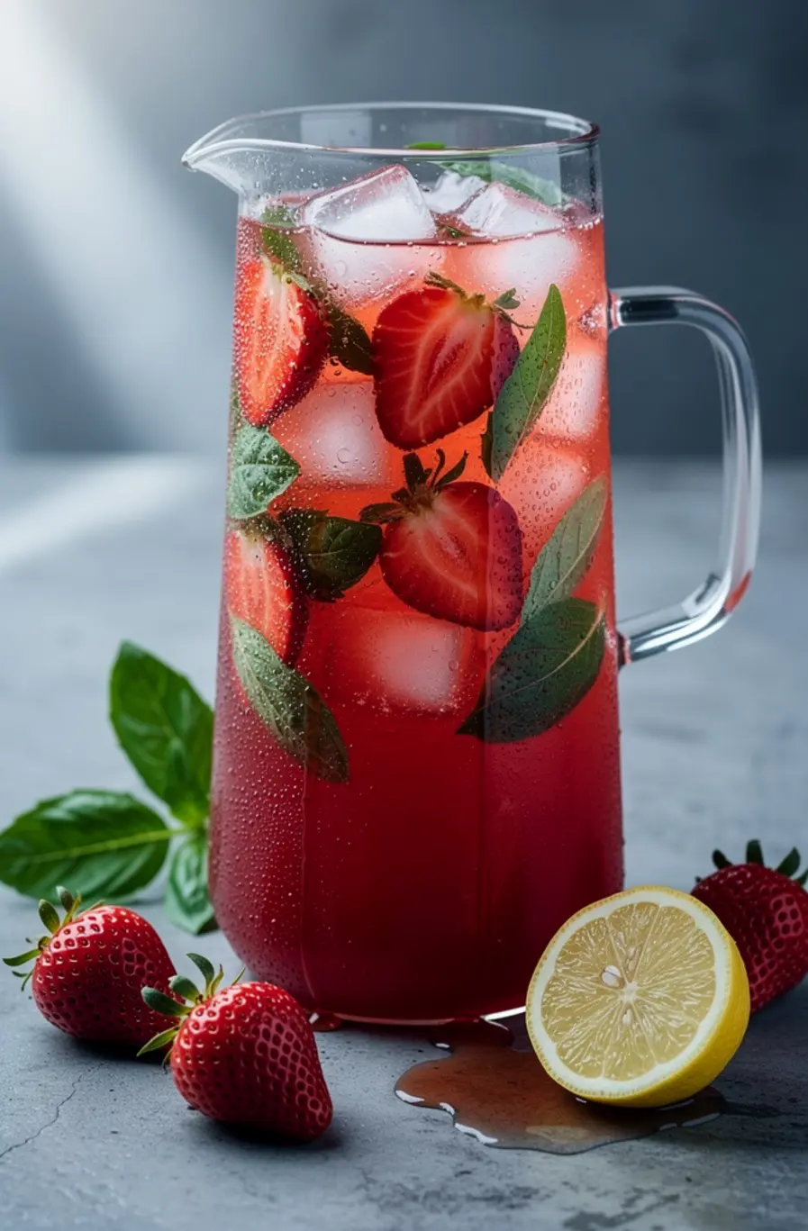 Fresh Strawberry Basil Lemonade Recipe – finished dish