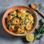 Garlic Butter Shrimp Orzo with Lemon & Fresh Herbs Recipe, easy garlic butter shrimp orzo recipe, homemade shrimp orzo with lemon and herbs, best garlic butter shrimp orzo recipe, how to make garlic butter shrimp orzo