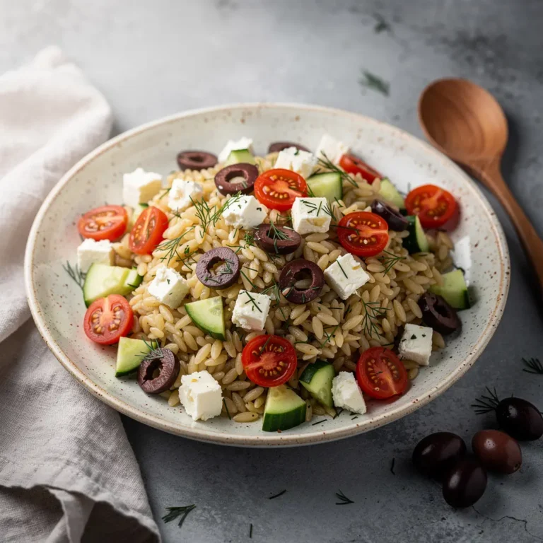 Greek Orzo Salad with Cucumber, Feta & Kalamata Olives Recipe, easy Greek orzo salad recipe, homemade Greek orzo salad, best Greek orzo salad recipe, how to make Greek orzo salad