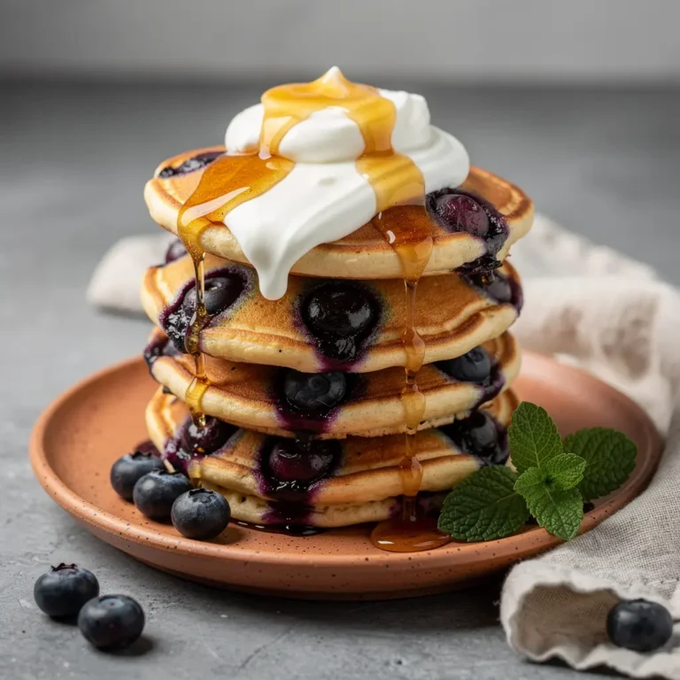 Greek Yogurt Blueberry Pancakes Recipe (Fluffy & High Protein), easy Greek Yogurt Blueberry Pancakes, homemade high-protein blueberry pancakes, best fluffy Greek yogurt pancakes recipe, how to make Greek yogurt blueberry pancakes