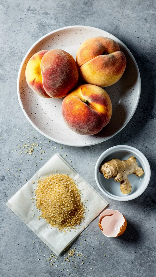 Ingredients for Peach Ginger Sparkling Soda Recipe (3 Ingredients)